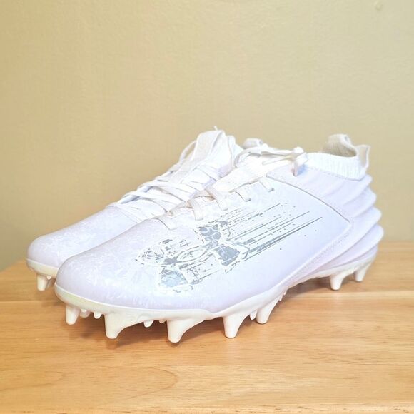 Under Armour Blur Smoke Suede 2.0 MC Mens 8.5 White Football Cleats 3027978-101 - Picture 3 of 7